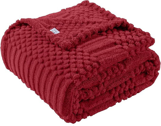 50x70 Inch Red Throw Blanket - Soft & Fluffy Fleece, Cute & Aesthetic, Perfect for Sofa, Couch, Chair, Bed, Living Room & Bedroom, All-Season Use, Plush & Cozy Decorative Blanket