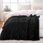 Puncuntex Black Throw Blanket 90"×90" inches Fuzzy 3D Jacquard Decorative Flannel Fleece Super Soft Plush Cozy Blanket for Couch Sofa Chair Lightweight