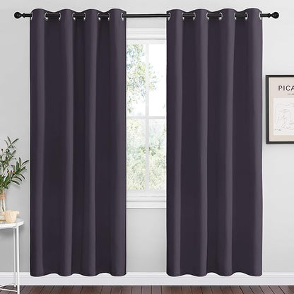 NICETOWN Greyish Purple Blackout Curtains 78 inches Length for Living Room, 2 Panels, 55" Wide, Thermal Insulated Decoration Drapes for Bedroom Window