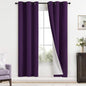 Yakamok Room Darkening 100% Blackout Curtains Grommet Window Treatments with 2 Thick Layers-Purple Thermal Insulated Drapes Set of 2 Panels for Bedroom Living Room 38 Inches by 72 Inches Length