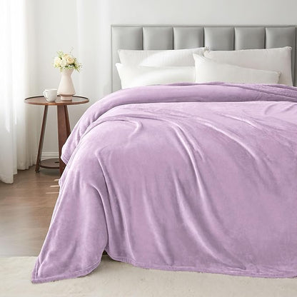 BEDELITE Fleece Blanket Twin Size Lilac Throw Blankets for Couch & Bed, 300GSM Luxury Plush Cozy Fuzzy Blanket 60x80 inches, Super Soft Warm Lightweight Throw Blanket for Travel Camping
