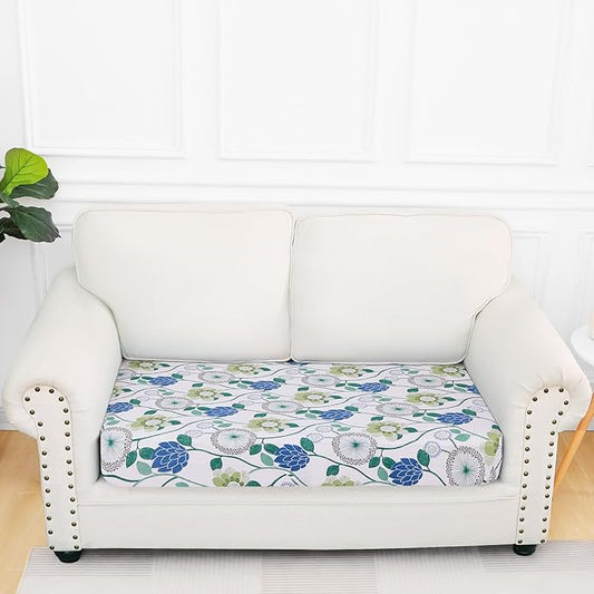 Smiry Printed Couch Cushion Covers, Stretch Soft Couch Covers for Sofa, Washable Non-Slip Sofa Slipcover Furniture Protector for Indoor and Outdoor (Medium, Light Green)