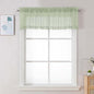 Chyhomenyc Light Green Sheer Valances for Windows - Light Filtering Small Kitchen Curtains, Rod Pocket Short Top Window Treatment Decor for Living Room Bathroom Basement, 42Wx16L inches, 2 Panels