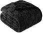 Exclusivo Mezcla Twin Size Flannel Fleece Blanket, Super Soft and Warm Lightweight Checkered Pattern Blankets for All Seasons, 60x80 Inches, Black