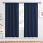 NICETOWN Navy Blue Blackout Curtains for Living Room - Triple Weave Home Decoration Thermal Insulated Solid Rod Pocket Blackout Drapes for Bedroom(Set of 2, 42 x 72 Inch)