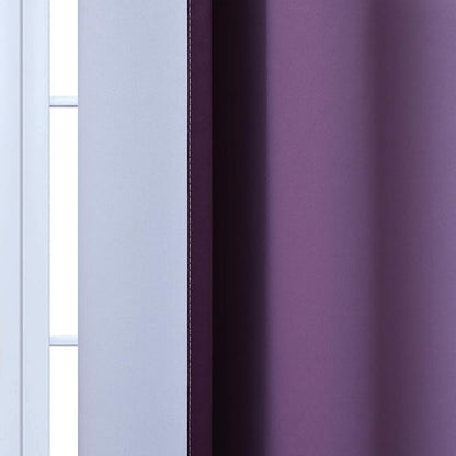 Yakamok Greyish White to Purple Ombre Curtain for Bedroom, Light Blocking Thermal Insulated Window Drape for Living Room(1 Panel, 52x84 Inch)