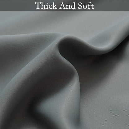 SimpleHome Ombre Curtains 42 x 84 Inch for Bedroom 2 Panels, Gradient Grey White to Grey Light Blocking Thermal Insulated Grommet Room Darkening Window Curtain/Drapes for Living Room