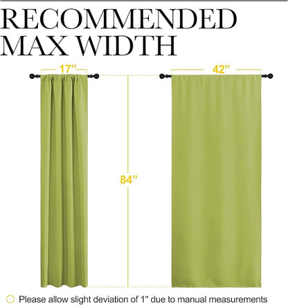 NICETOWN Blackout Curtain Panels for Living Room - Thermal Insulated Rod Pocket Top Blackout Drapes for Kid's Room (1 Pair, 42 x 84 Inch, Fresh Green)