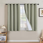 H.VERSAILTEX Linen Curtains 100% Blackout Curtains for Bedroom 45 inch Long Full Light Blocking Nature Linen Blended Window Curtains for Living Room Nickel Grommet (2 Panels, Heathered Tea)