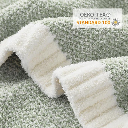 Snuggle Sac Heather Sage Green Blanket for Couch, Reversible Super Soft Knitted Blankets Warm Cozy Fuzzy Plush Throw Blankets for Sofa, Bed, Camping, Sage Green, 60x80 inches