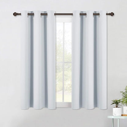 NICETOWN Room Darkening Curtain Panels for Bedroom -Easy-Care Solid Thermal Insulated Grommet Room Darkening Draperies/Drapes (2 Panels, 42 by 54, Platinum-Greyish White)