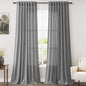 Extra Long Dark Grey Linen Curtains 2 Panels 102 Inches Long for Living Room Cotton Linen Textured Window Curtain Back Tab Rod Pocket Light Filtering Semi Sheer Drapes 102 Inch Length for Bedroom