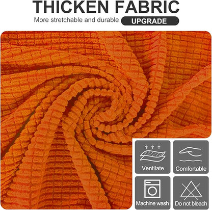 U-NICE HOME Stretch Futon Cover Armless Bed Slipcover - Soft Jacquard Fabric Washable for Pet Friendly, Orange