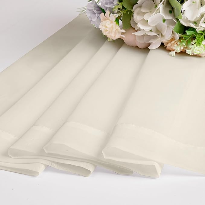 Chyhomenyc Cream Sheer Curtains 72 Inch Length 2 Panels, Light Filtering Top Dual Rod Pocket Voile Window Curtain Drapes for French Door, Bedroom Living and Children Room, Each 42W x 72L