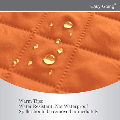 Easy-Going Chair Sofa Slipcover Reversible Sofa Cover Water Resistant Couch Cover Furniture Protector Cover with Elastic Straps for Pets Kids Children Dog Cat (Chair, Orange/Black)