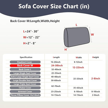 Couch Cushion Covers for Sofa Couch Covers Wear-Resistant Universal Sofa Cover Washable Stretch for Sectional Slipcovers (Texture-Gray Blue,Back Cover M)