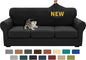 XINEAGE 2026 New 4 Pieces Couch Covers for 3 Cushion Couch Super Stretch Thick Soft Sofa Cover Anti Slip Sofa Slipcover Dogs Cats Furniture Protector (Black, 71"-91")