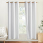 NICETOWN 100% Absolutely Blackout Linen Curtains with Thermal Insulated White Liner, White, 42 inches Wide, 72 inches Length Energy Saving Curtains for Living Room 2 Panels Set, Vertical Blinds