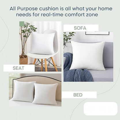 LANE LINEN 4 Pack 18x18 White Throw Pillow Inserts for Decorative Pillow Covers, Couch Pillows for Living Room, Fluffy Pillows for Bed