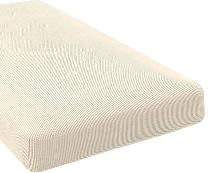 H.VERSAILTEX Super Stretch Individual Chaise Cover Sectional Couch Covers for L Shaped Sofa Both Left/Right Featuring Thick Jacquard Textured Twill Fabric (1 Piece Chaise Cover, Cream)