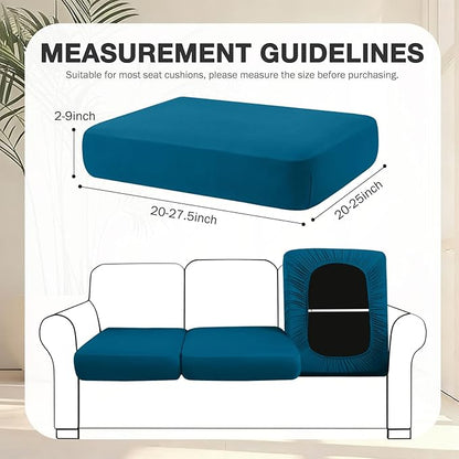 hyha 14Pcs Patio Cushion Covers, Stretch Outdoor Couch Cushion Covers, Washable Outdoor Chair/Sofa Slipcovers for Patio Furniture Cushions Protector with Elastic Bottom(Peacock Blue,Cover Only)