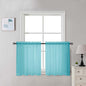 Chyhomenyc Aqua Sheer Curtains 30 inch Length 2 Panels, Light Filtering Voile Rod Pocket Short Window Curtians for Bathroom Living Room Farmhouse Small Windows, 42Wx30L inches