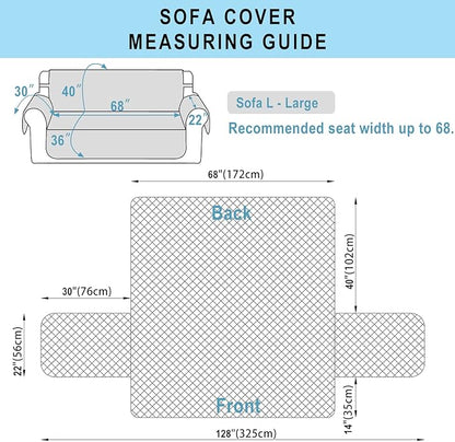 Reversible Sofa Covers Couch Cover Furniture Protector for Dogs Elastic Straps Water Resistant(Sofa,Sand/Beige)
