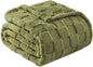 Exclusivo Mezcla Fleece Throw Blanket for Couch,Super Soft and Warm Lightweight Checkered Pattern Blankets for All Seasons, 50x60 Inches, Olive Green