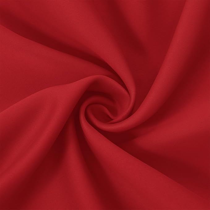 LEMOMO Blackout Curtains 66 x 84 inch/Bright Red Curtains Set of 2 Panels/Thermal Insulated Room Darkening Bedroom Curtains