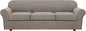 H.VERSAILTEX 4 Piece Stretch Sofa Covers for 3 Cushion Couch Covers for Living Room Furniture Slipcovers (Base Cover Plus 3 Seat Cushion Covers) Upgraded Thicker Jacquard Fabric (XL Sofa, Taupe)