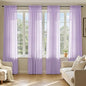 MIULEE Light Purple Sheer Curtains 96 Inches Long, 4 Panels Set, Lavender Light Filtering Rod Pocket Voile Drapes for Living Room and Bedroom, Airy Soft Fabric Window Treatments, 42 x 96 Inches