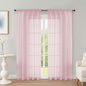 OWENIE Blush Sheer Curtains 72 Inches Long 2 Panels Set, Transparent Voile Sheer Curtain for Living Room Bedroom Window Sliding Glass Door Treatment, 59 x 72 Inch, Blush