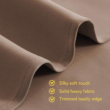NICETOWN Blackout Window Curtains and Drapes for Kitchen, Window Treatment Thermal Insulated Solid Grommet Blackout Drapery Panels (Set of 2, 70 by 63 inches, Cappuccino)