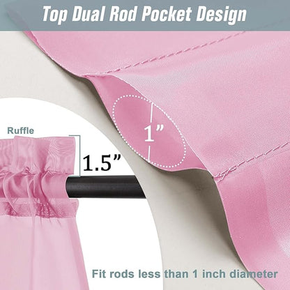 Light Pink Sheer Curtains for Window 72 inches Long 2 Panels Set, Soft Airy Modern Light Filtering Sheer Curtains for Living Room Bedroom, Dual Rod Pocket Solid Window Drapes, 2x42Wx72L inches
