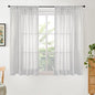 BGment Light Grey Linen Curtains 54 Inch Length for Window - Rod Pocket Short Drapes Light Filtering for Living Room Bedroom Decorative Lightweight Natural Rustic, 2 Panels Set, 42 X 54 Inch
