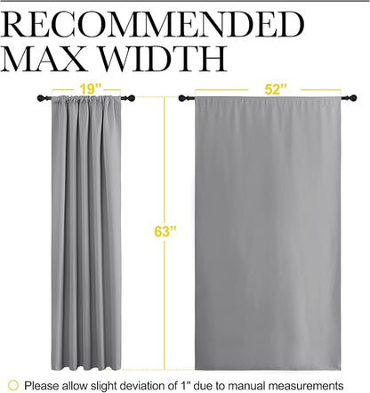NICETOWN Blackout Curtain Panels for Window - Energy Efficient & Noise Reducing Thermal Insulated Rod Pocket Blackout Drapes/Draperies for Living Room (Silver Grey, 2 Panels, W52 inches x L63 inches)