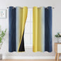 Estelar Textiler Yellow and Navy Blue Blackout Curtains for Boys Bedroom, Full Light Blocking Grommet Ombre Curtains for Living Room, Thermal Insulated Room Darkening Gradient Drapes, 42Wx63L,2 Panels