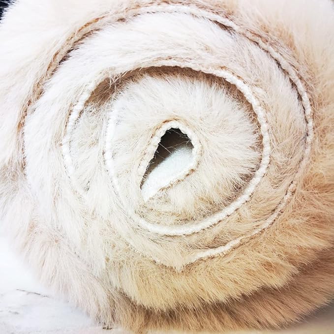 Ghouse Ultra Soft Faux Rabbit Fur Rug 2x3, Machine Washable Area Rugs for Bedroom Fluffy Rugs for Living Room, no-Shedding Carpet Sheepskin Rug Light Brown Beige