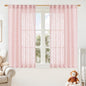 LAMIT Pink Linen Curtains 54 Inch Length 2 Panels, Light Filtering Panels Back Tab and Rod Pocket Neutral Drapes for Kids Room/Window/Bedroom, 52 x 54 Inch