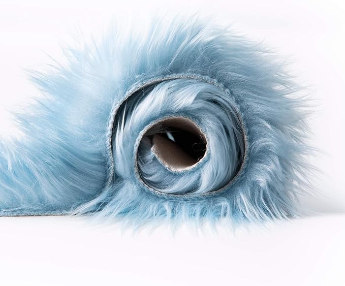 Ashler Faux Fur, Fluffy Shaggy Area Rug Ultra Soft 2 x 6 Feet Sheepskin Fur Rug, Light Blue Fuzzy Rug Machine Washable Shag Rug, Nursery Decor Throw Rugs for Bedroom, Kids Room, Living Room