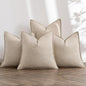 MIULEE Beige Linen Pillow Covers Pack of 4 Decorative Natural Solid Throw Pillow Covers Soft Accent Boho Farmhouse Couch Pillowcases Modern Spring Home Decors for Living Room Bed Sofa 20x20 Inch