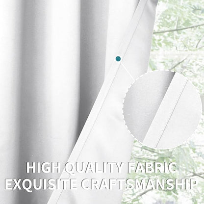 BGment Room Darkening Curtains for Bedroom - Grommet Thermal Insulated Window Treatments Light Blocking Curtains for Living Room, Set of 2 Panels, Each 46 x 84 Inch, Pure White