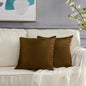 GIGIZAZA Decorative Throw Pillow Covers Set of 2,22 x 22 Chocolate Couch Pillow Covers,Velvet Square Cushion Covers