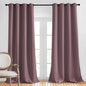 NICETOWN Blackout Curtains 90 inch Length, Sound Reducing Thermal Insulated Grommet Room Darkening Window Treatments for Bedroom/Living Room, 2 Panels, W52 x L90, Dry Rose