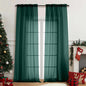 Green Sheer Curtains for Window 96 Inches Long 2 Panels, Soft Airy Voile Sheer Curtains for Living Room Bedroom, Dual Rod Pocket Elegant Window Drapes, Hunter Green, 2x42Wx96L Inches