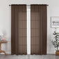OWENIE Sheer Curtains, Chocolate Sheer Curtains 78 inch Length 2 Panels Set, Rod Pocket Voile Fimly Sheer Drapes for Living Room/Bedroom, 2pcs, Each 42" W x 78" L