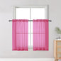 OWENIE Short Hot Pink Sheer Curtains 36 Inch Length 2 Panels Set, Kitchen Tiers Curtains Light Filter Rod Pocket Voile Cafe Curtain for Basement Bathroom Small Half Window, 42" W x 36" L, Hot Pink