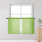 OWENIE Short Lime Sheer Curtains 30 Inch Length 2 Panels Set, Kitchen Curtains Tiers Light Filtering Rod Pocket Cafe Curtain for Basement Bathroom Small Half Window, 42" W x 30" L, Lime