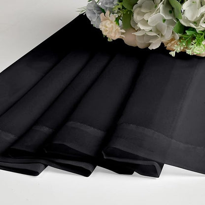 Chyhomenyc Sheer Black Valances for Windows 2 Pack, Small Window Curtains for Living Room Bathroom Cafe Laundry Basement, Modern Top Dual Rod Pocket Voile Curtain, 42W x 18L inches, Black