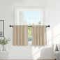 PONY DANCE Thermal Insulated Small Window Curtains Short Drapes for Nursery Bathroom Kitchen Laundry RV Basement, 29 inch Wide by 24 in Long, Biscotti Beige, 2 Panels